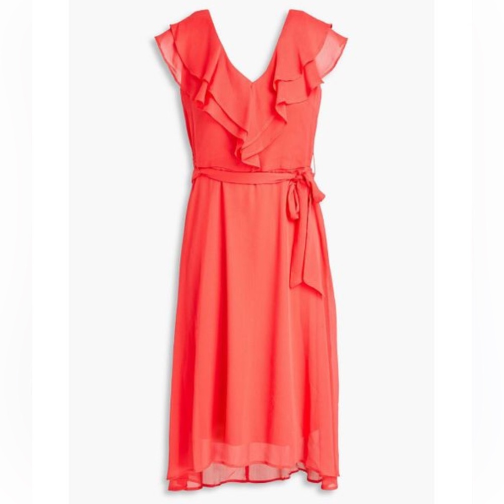 DKNY CORAL RUFFLE SLEEVELESS DRESS - Picture 9 of 9